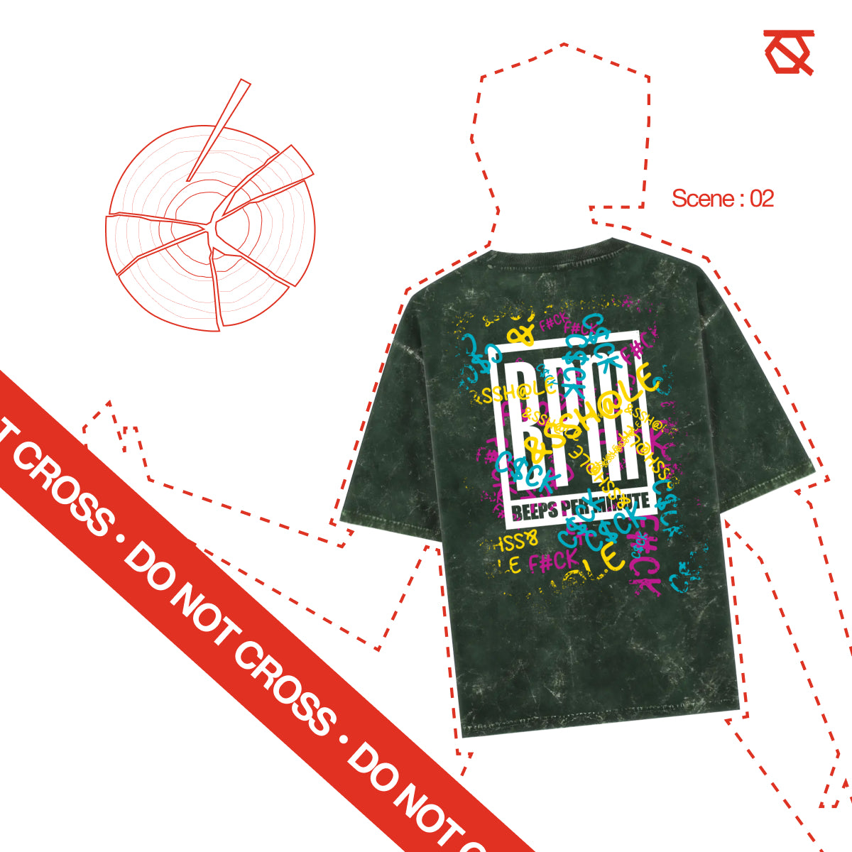 Qalakaar-Unisex-Printed-Beeps_Per_Minute__BPM_-Bottle_Green-Oversized-Acidwash-Tshirt-3