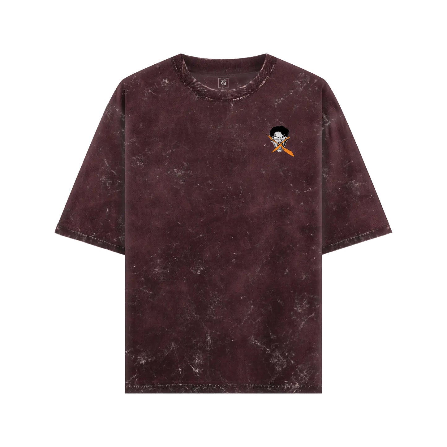 Qalakaar-Unisex-Printed-I_Mute_My_Strums_Unlike_My_Opinions-Maroon-Oversized-Acidwash-Tshirt-2