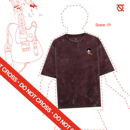 Qalakaar-Unisex-Printed-I_Mute_My_Strums_Unlike_My_Opinions-Maroon-Oversized-Acidwash-Tshirt-4