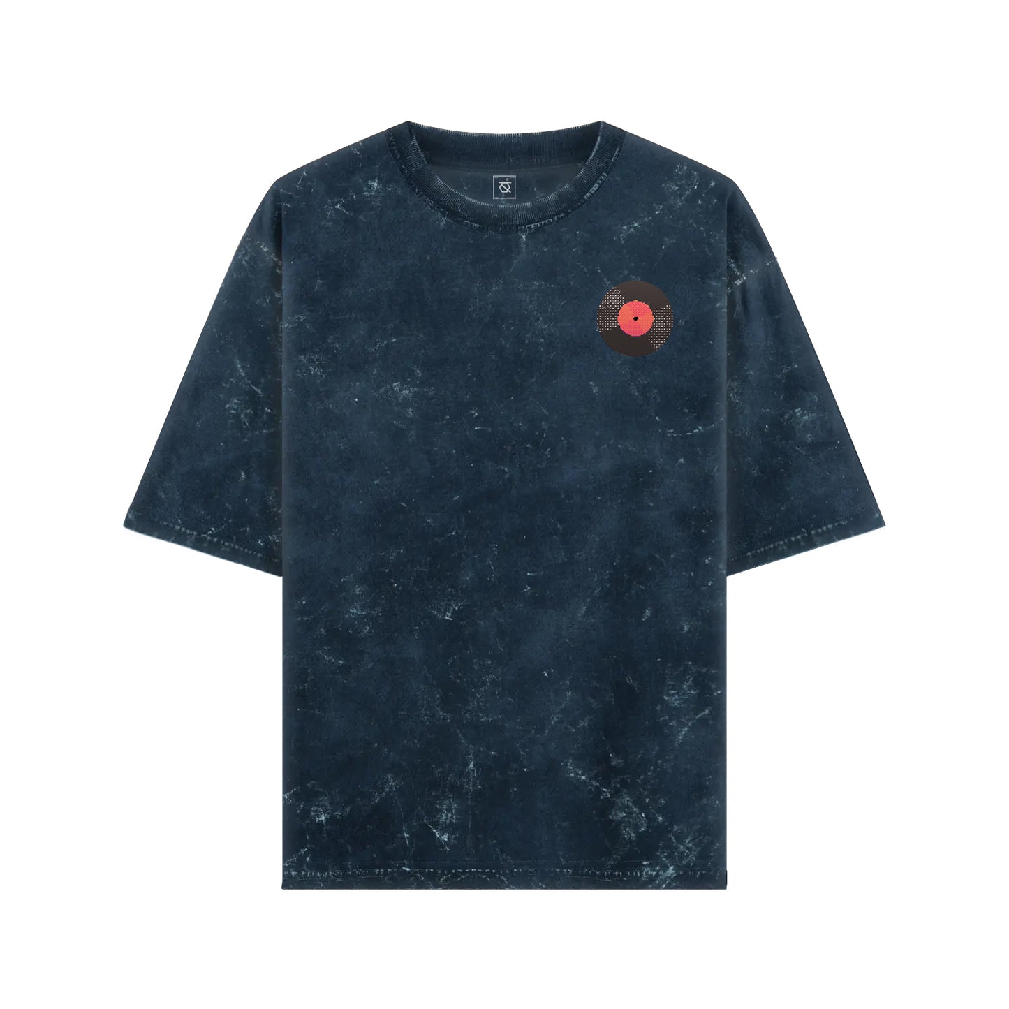 Qalakaar-Unisex-Printed-When_in_Doubt_Start_From_Scratch-NavyBlue-Oversized-Acidwash-Tshirt-2