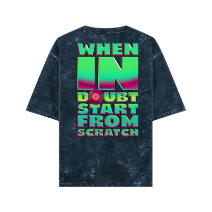 Qalakaar-Unisex-Printed-When_in_Doubt_Start_From_Scratch-NavyBlue-Oversized-Acidwash-Tshirt