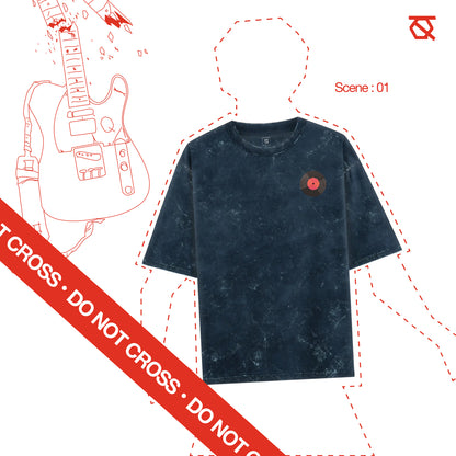 Qalakaar-Unisex-Printed-When_in_Doubt_Start_From_Scratch-Navy_Blue-Oversized-Acidwash-Tshirt-4