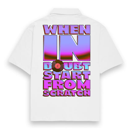 Qalakaar-Unisex-Printed-When_in_Doubt_Start_From_Scratch-White-C-Oversized-Shirt